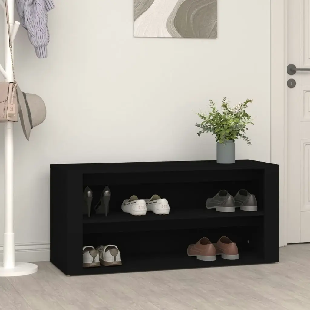 Shoe Rack Black 100x35x45 cm Engineered Wood 816905