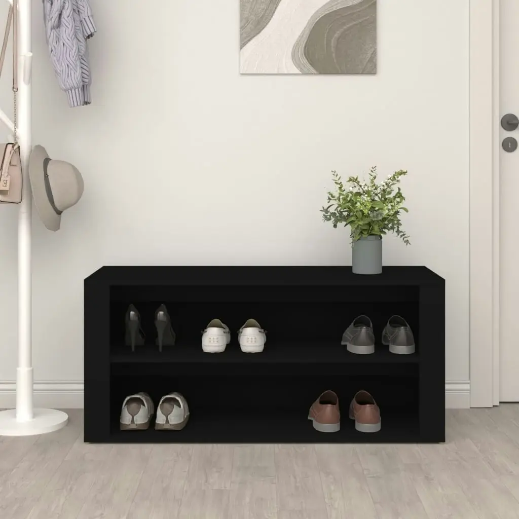 Shoe Rack Black 100x35x45 cm Engineered Wood 816905