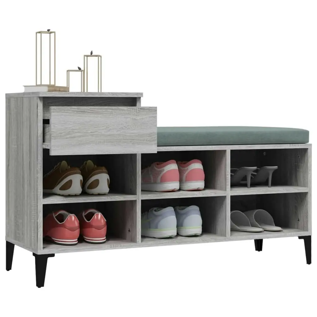 Shoe Cabinet Grey Sonoma 102x36x60 cm Engineered Wood 821218