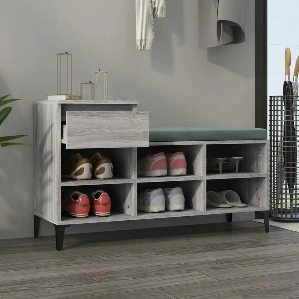 Shoe Cabinet Grey Sonoma 102x36x60 cm Engineered Wood 821218