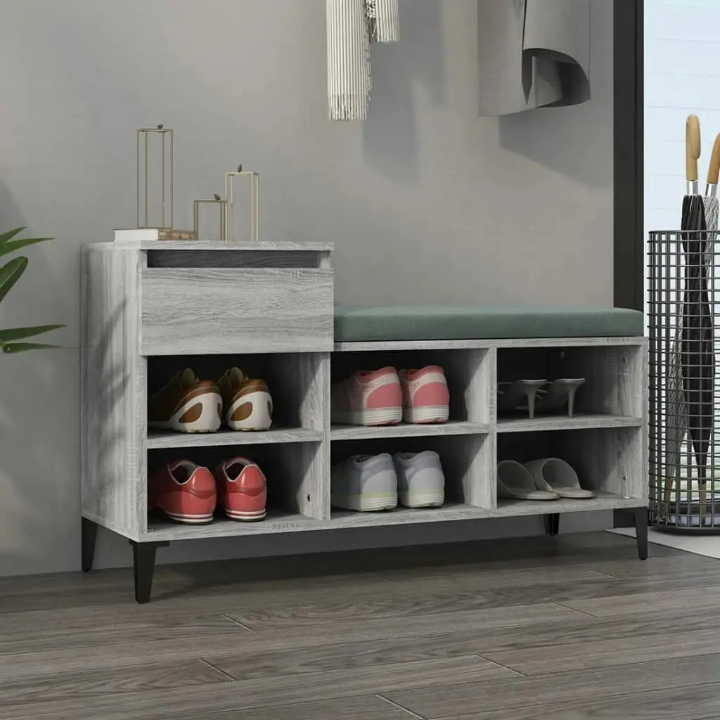 Shoe Cabinet Grey Sonoma 102x36x60 cm Engineered Wood 821218