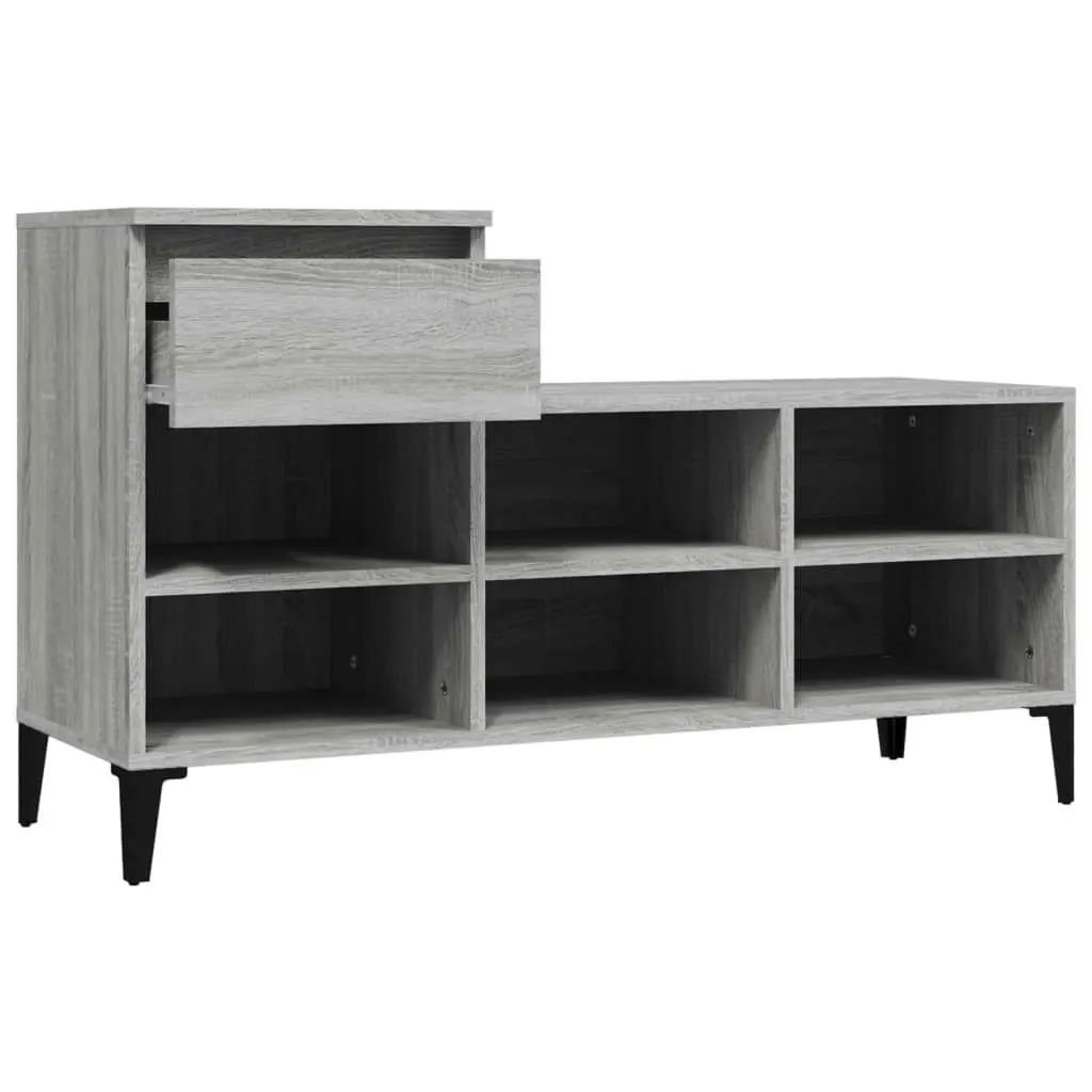 Shoe Cabinet Grey Sonoma 102x36x60 cm Engineered Wood 821218