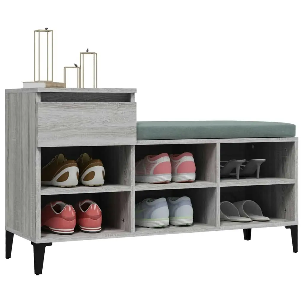 Shoe Cabinet Grey Sonoma 102x36x60 cm Engineered Wood 821218