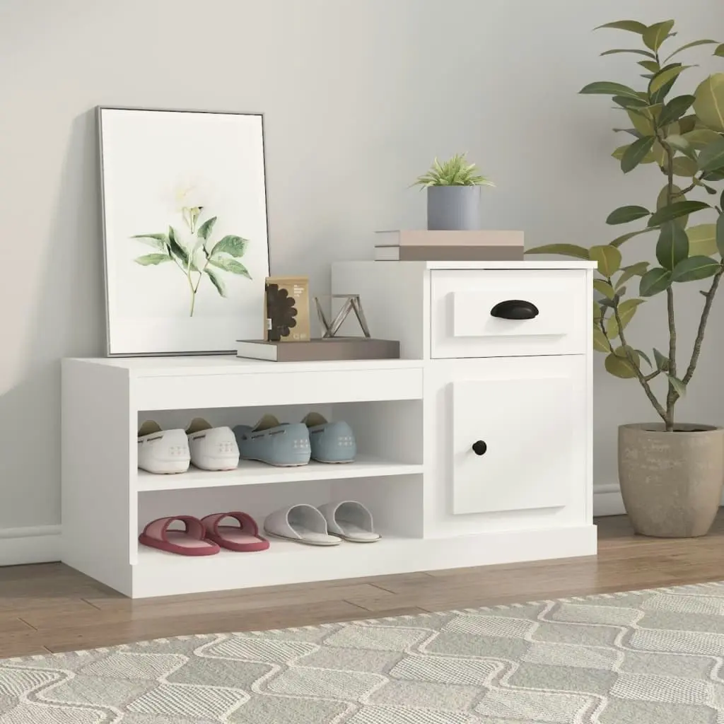 Shoe Cabinet White 100x42x60 cm Engineered Wood 816416