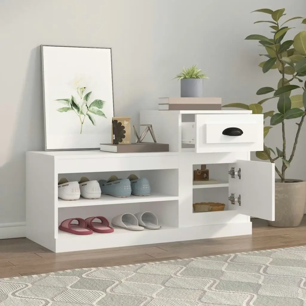 Shoe Cabinet White 100x42x60 cm Engineered Wood 816416