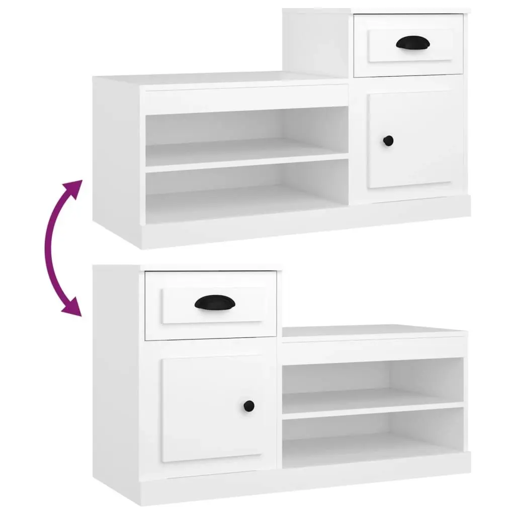 Shoe Cabinet White 100x42x60 cm Engineered Wood 816416