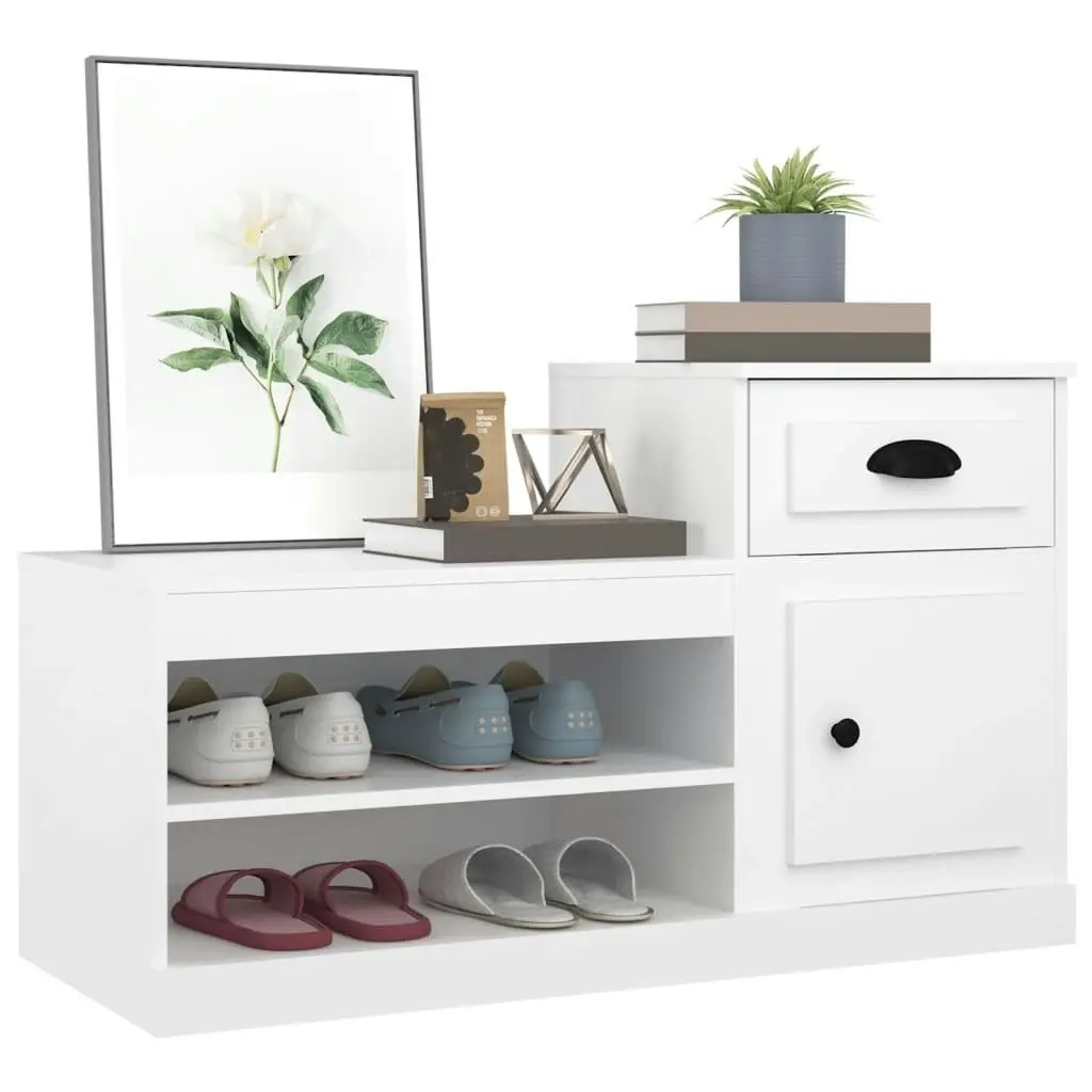 Shoe Cabinet White 100x42x60 cm Engineered Wood 816416