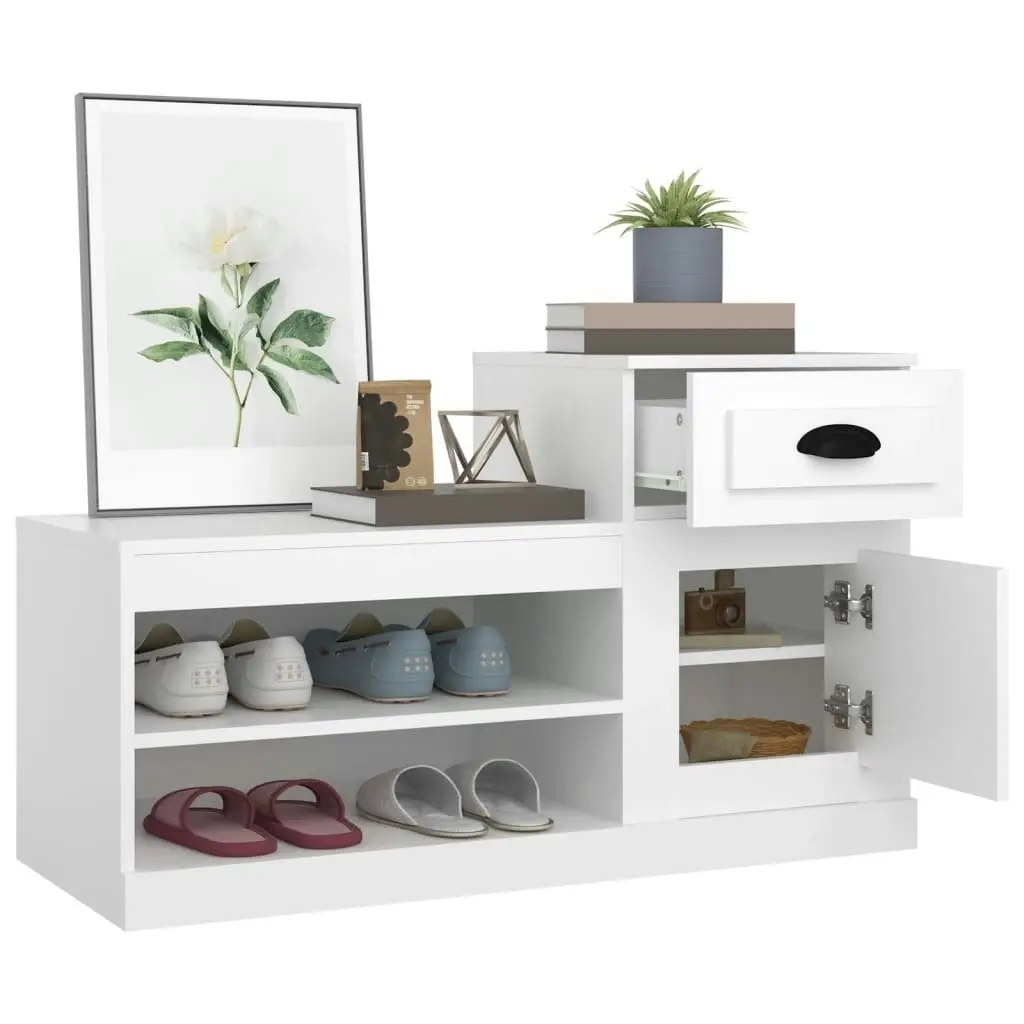 Shoe Cabinet White 100x42x60 cm Engineered Wood 816416