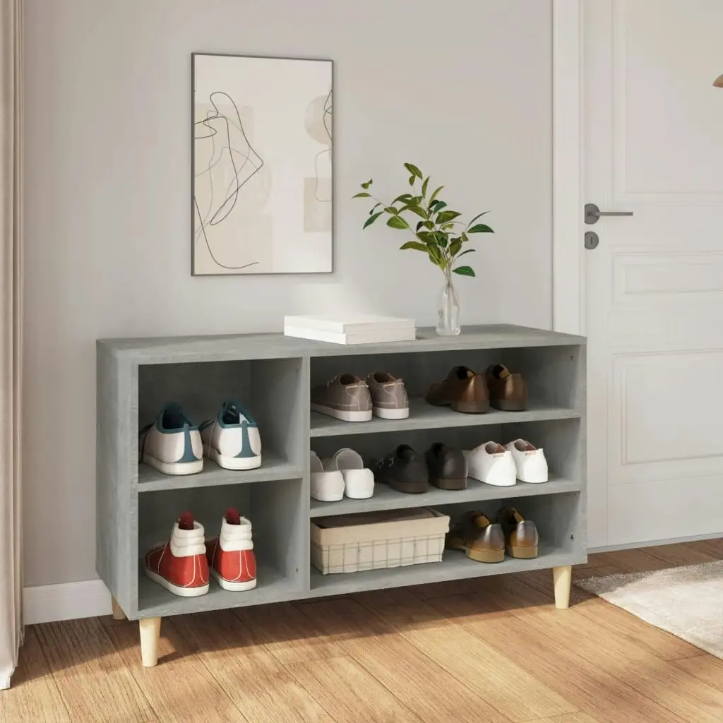 Shoe Cabinet Concrete Grey 102x36x60 cm Engineered Wood 819744