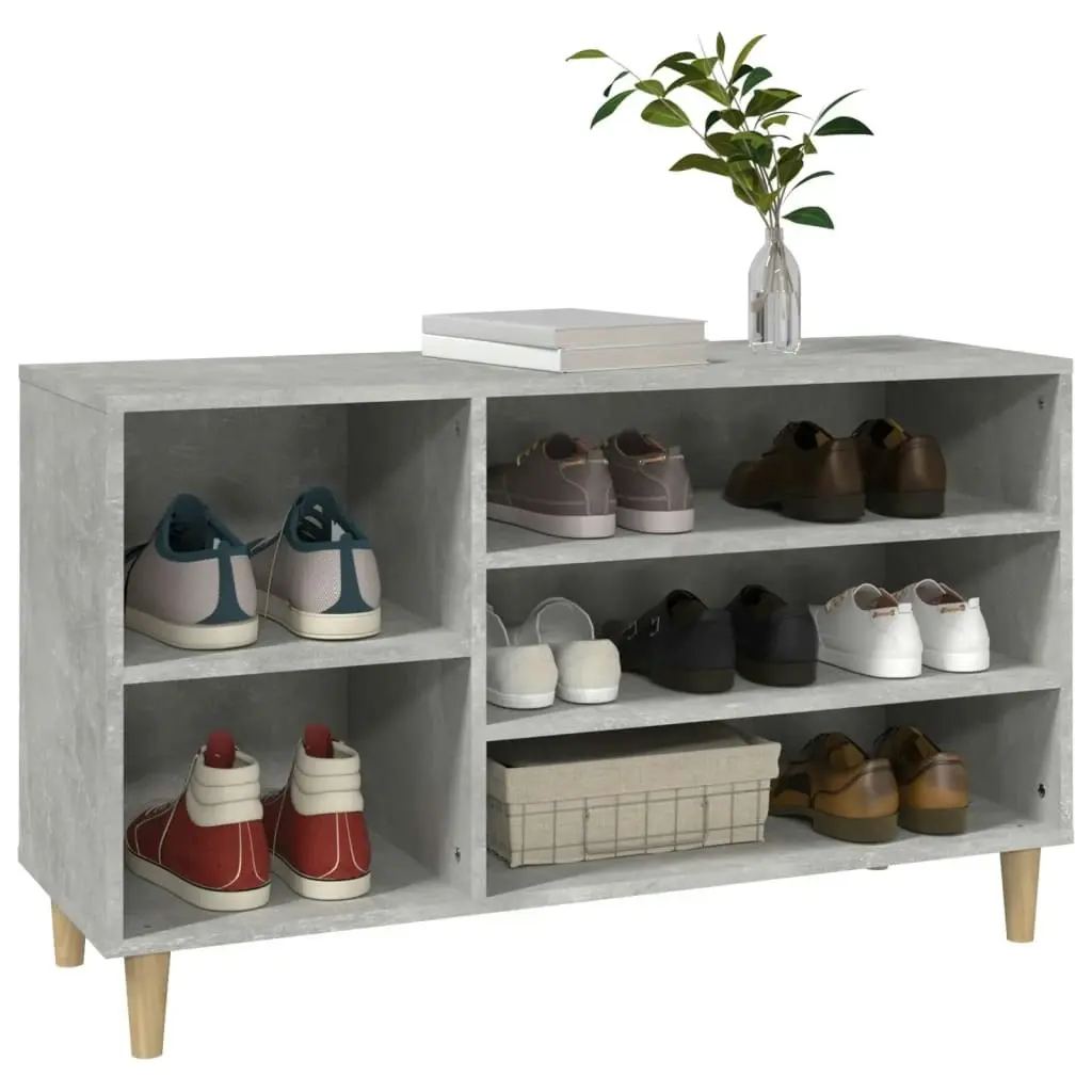 Shoe Cabinet Concrete Grey 102x36x60 cm Engineered Wood 819744