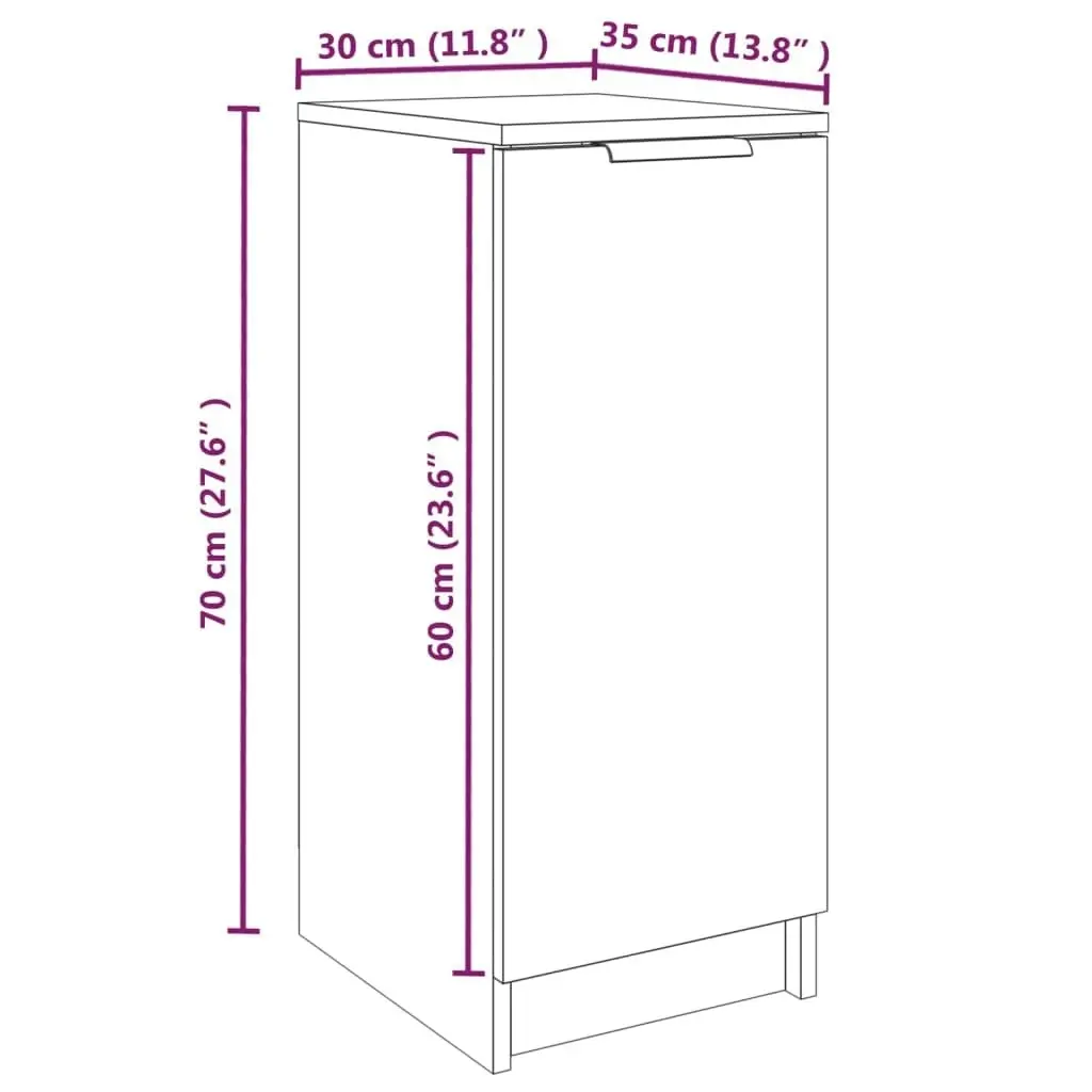 Shoe Cabinet Smoked Oak 30x35x70 cm Engineered Wood 817099