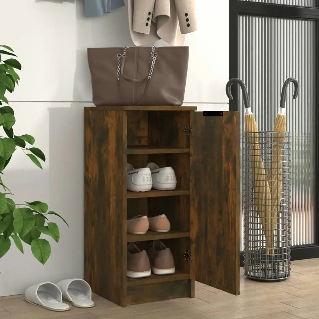 Shoe Cabinet Smoked Oak 30x35x70 cm Engineered Wood 817099