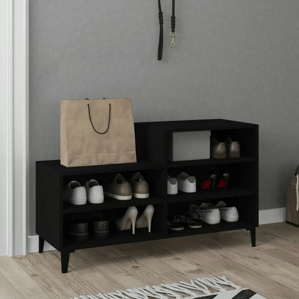 Shoe Cabinet Black 102x36x60 cm Engineered Wood 819733