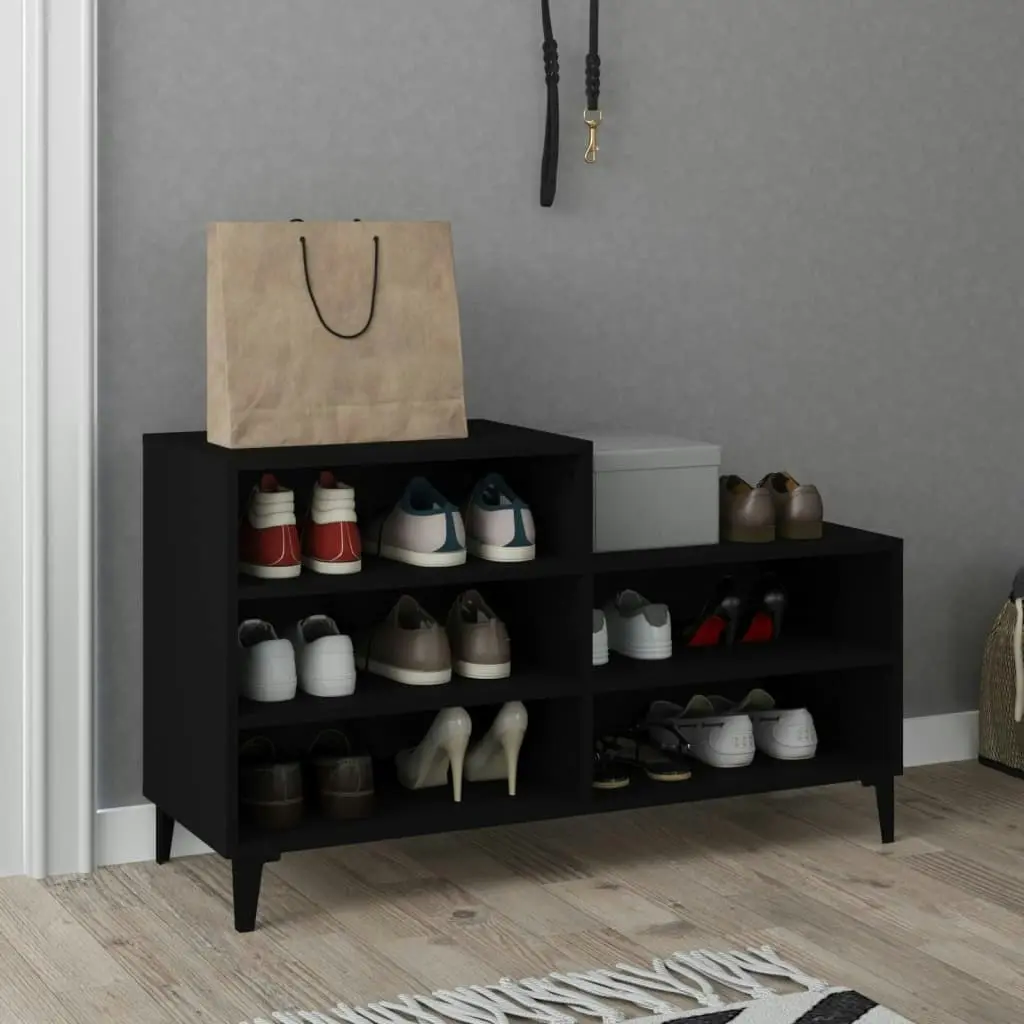 Shoe Cabinet Black 102x36x60 cm Engineered Wood 819733