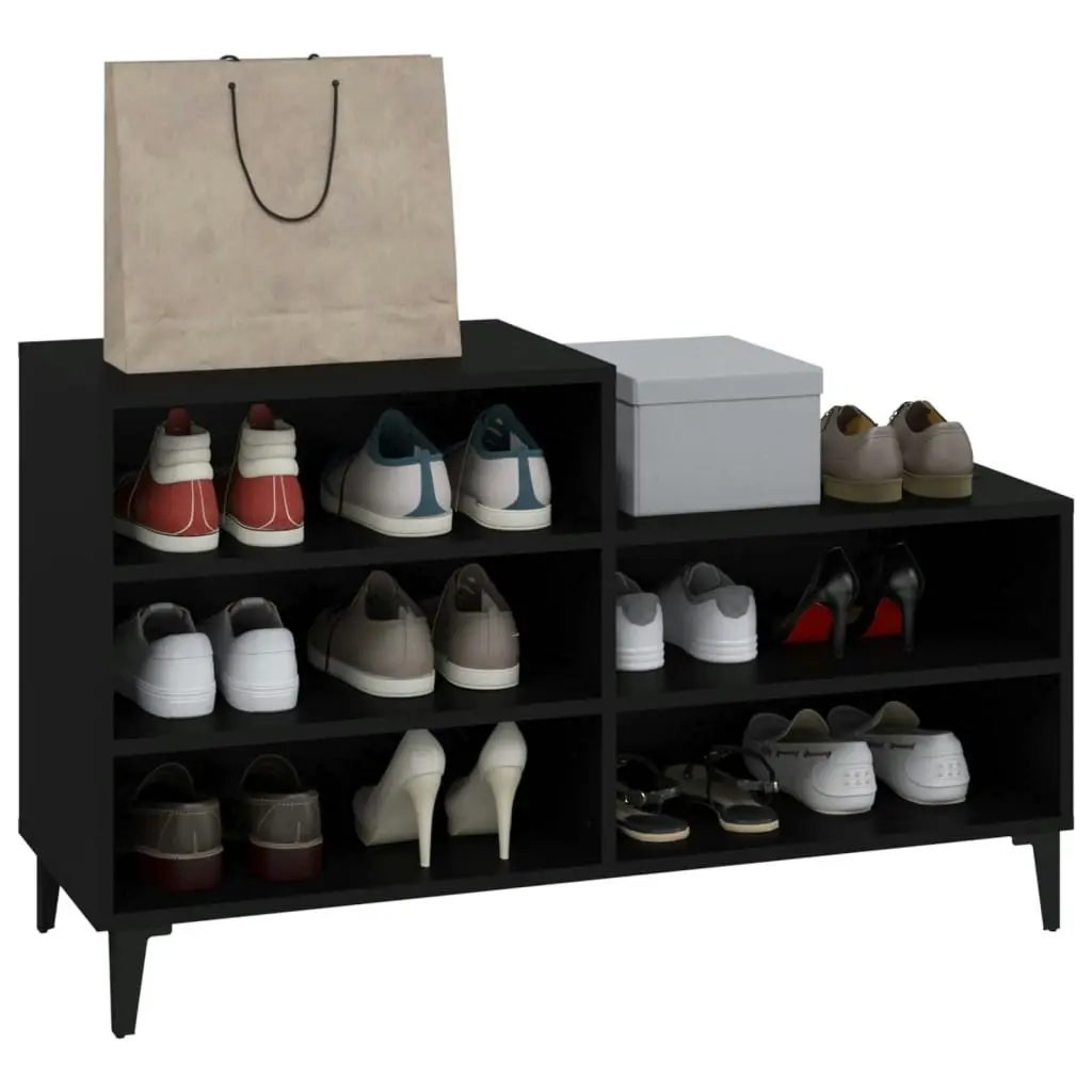 Shoe Cabinet Black 102x36x60 cm Engineered Wood 819733