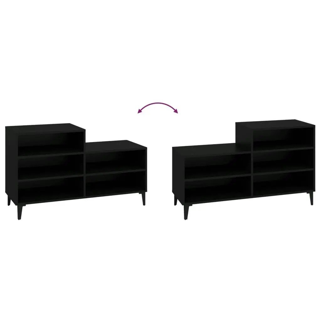 Shoe Cabinet Black 102x36x60 cm Engineered Wood 819733