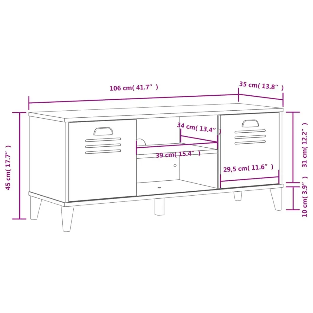 Shoe Bench VIKEN Black 106x35x45 cm Engineered Wood 374933