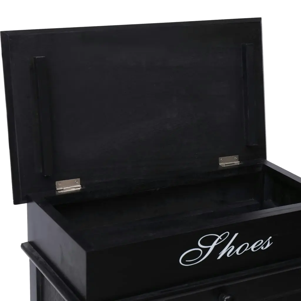 Shoe Cabinet Black 50x28x98 cm Paulownia Wood 284092