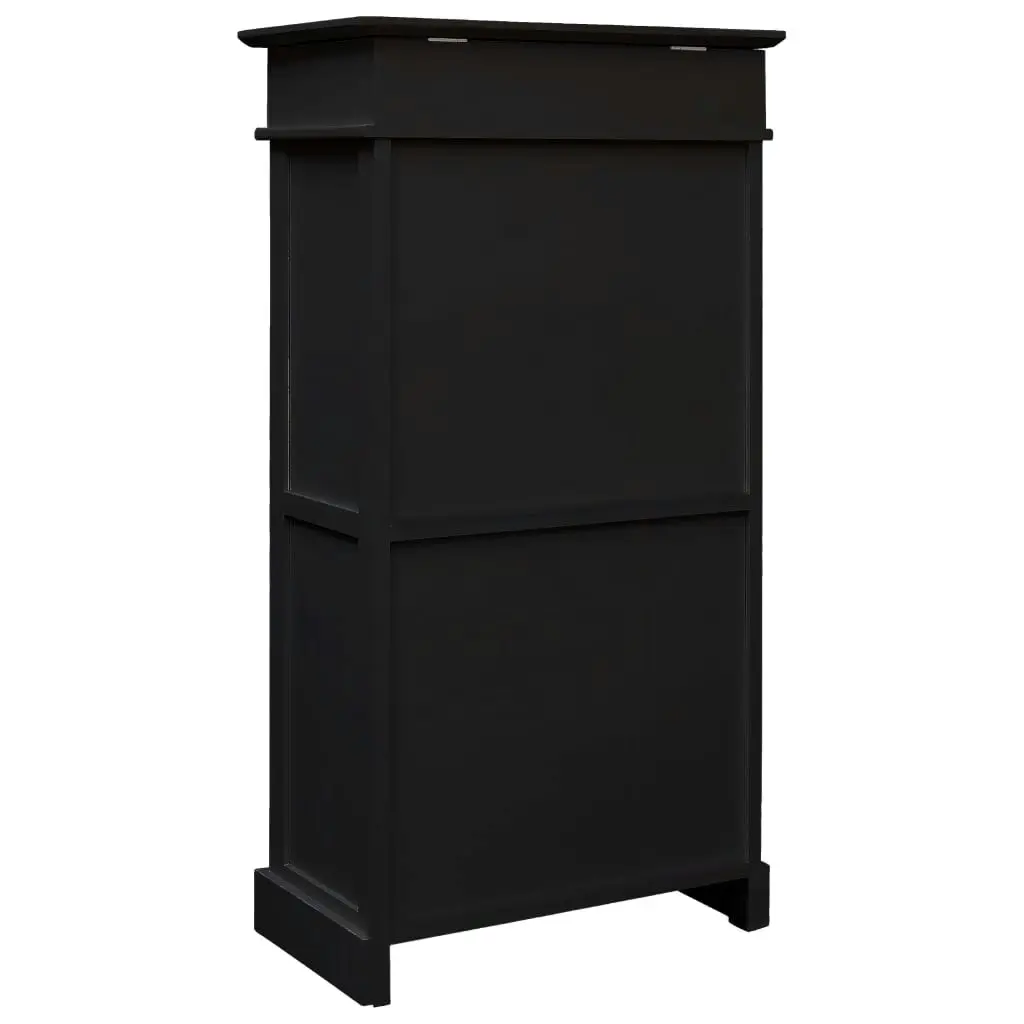 Shoe Cabinet Black 50x28x98 cm Paulownia Wood 284092