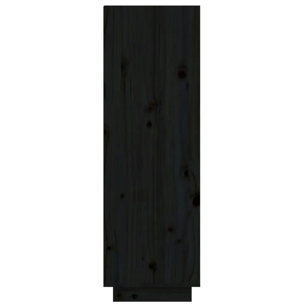 Shoe Cabinet Black 60x34x105 cm Solid Wood Pine 813554