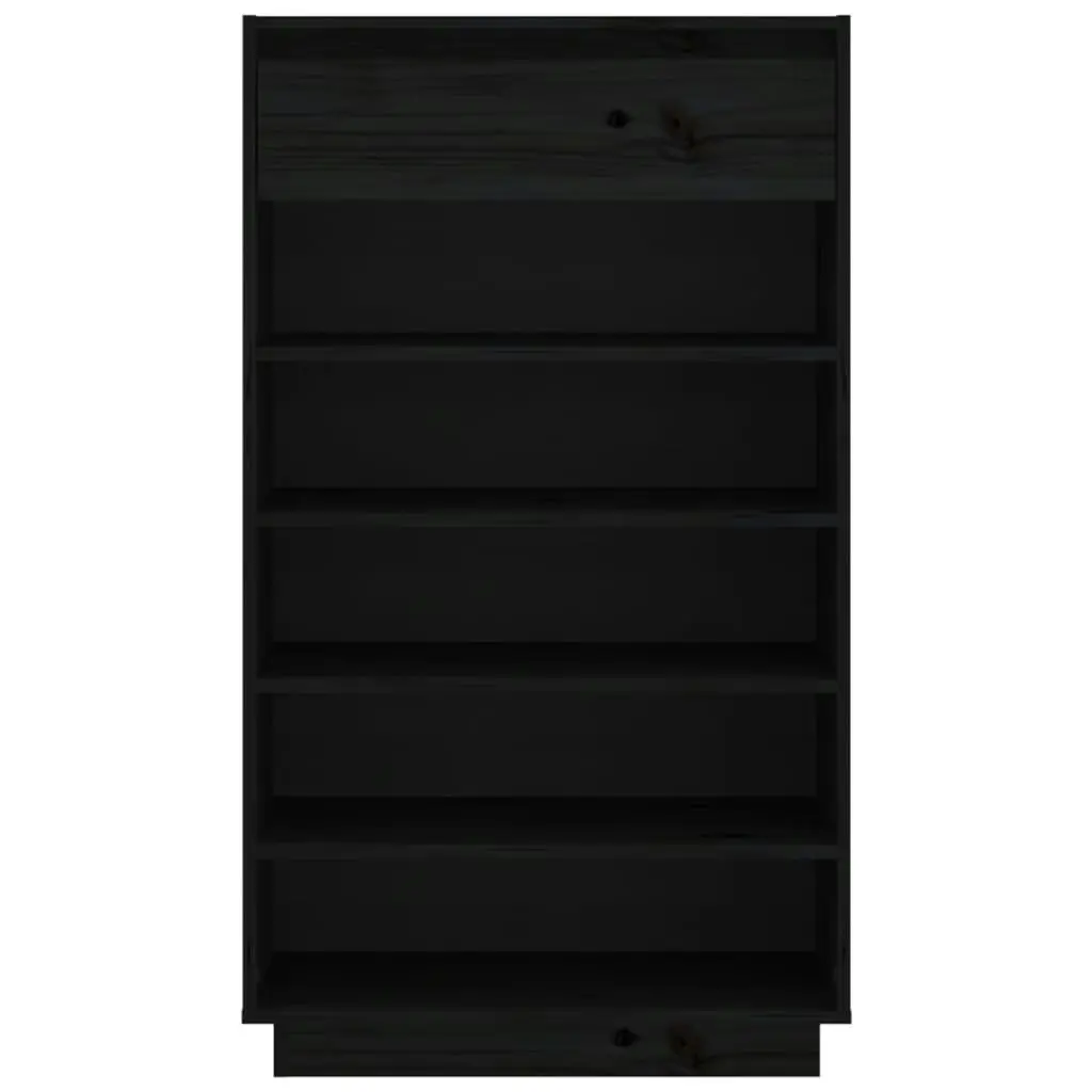 Shoe Cabinet Black 60x34x105 cm Solid Wood Pine 813554