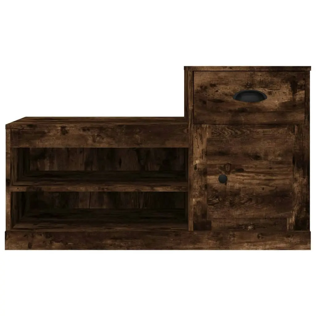 Shoe Cabinet Smoked Oak 100x42x60 cm Engineered Wood 816421