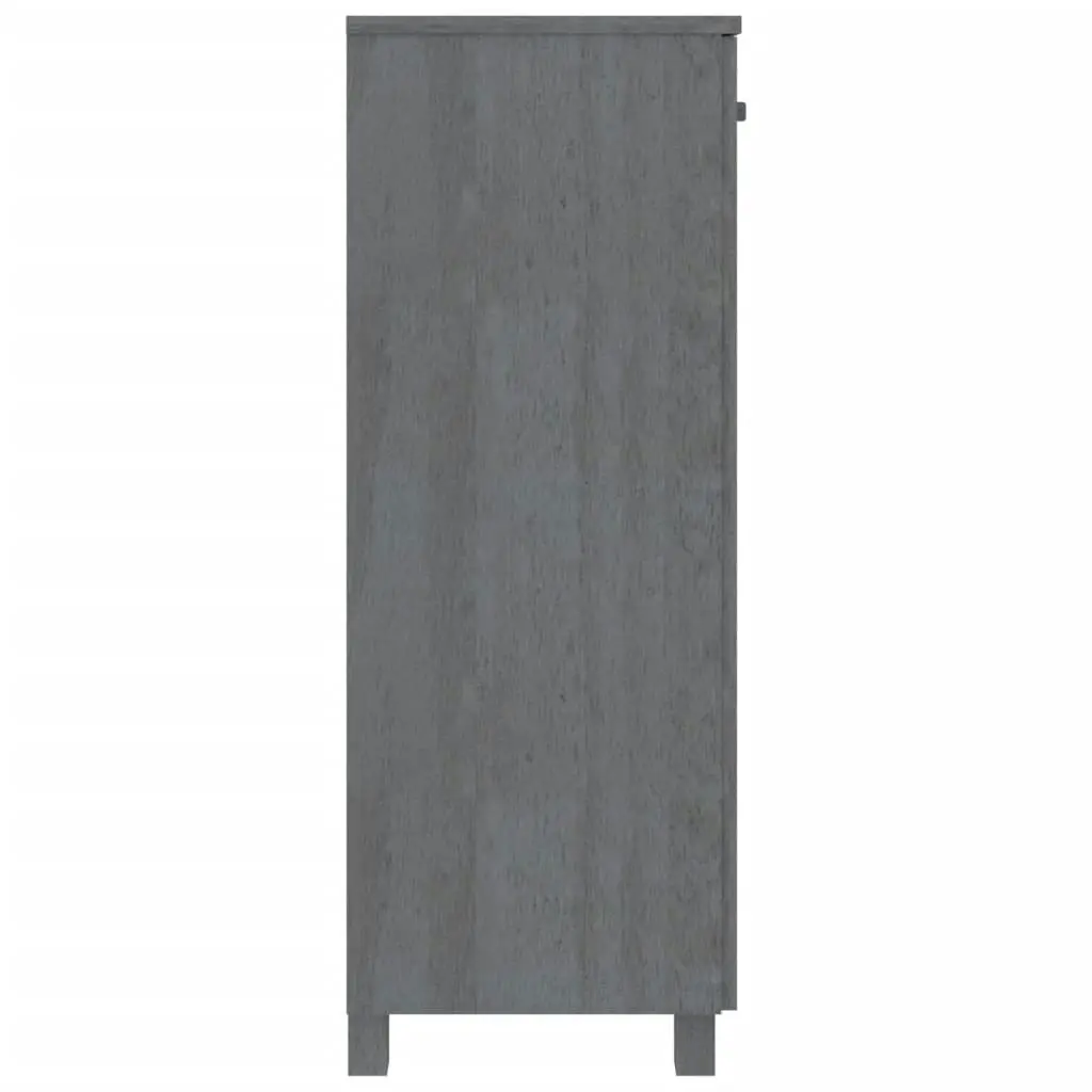 Shoe Cabinet "HAMAR" Dark Grey 85x40x108 cm Solid Wood Pine 340518