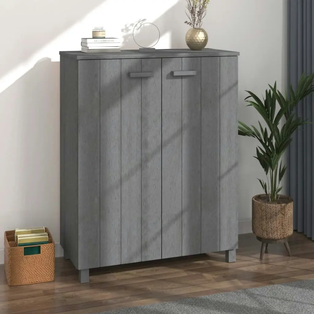 Shoe Cabinet "HAMAR" Dark Grey 85x40x108 cm Solid Wood Pine 340518