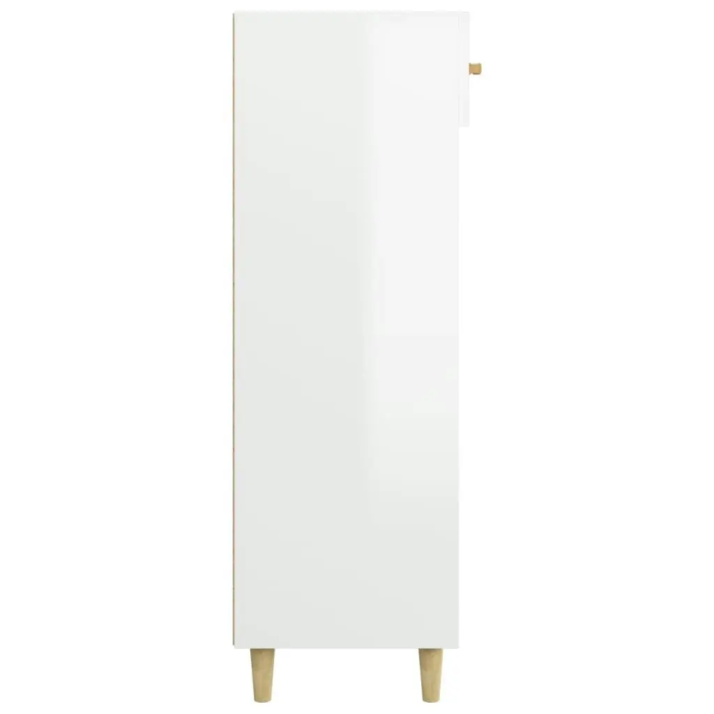 Shoe Cabinet High Gloss White 60x35x105 cm Engineered Wood 812786