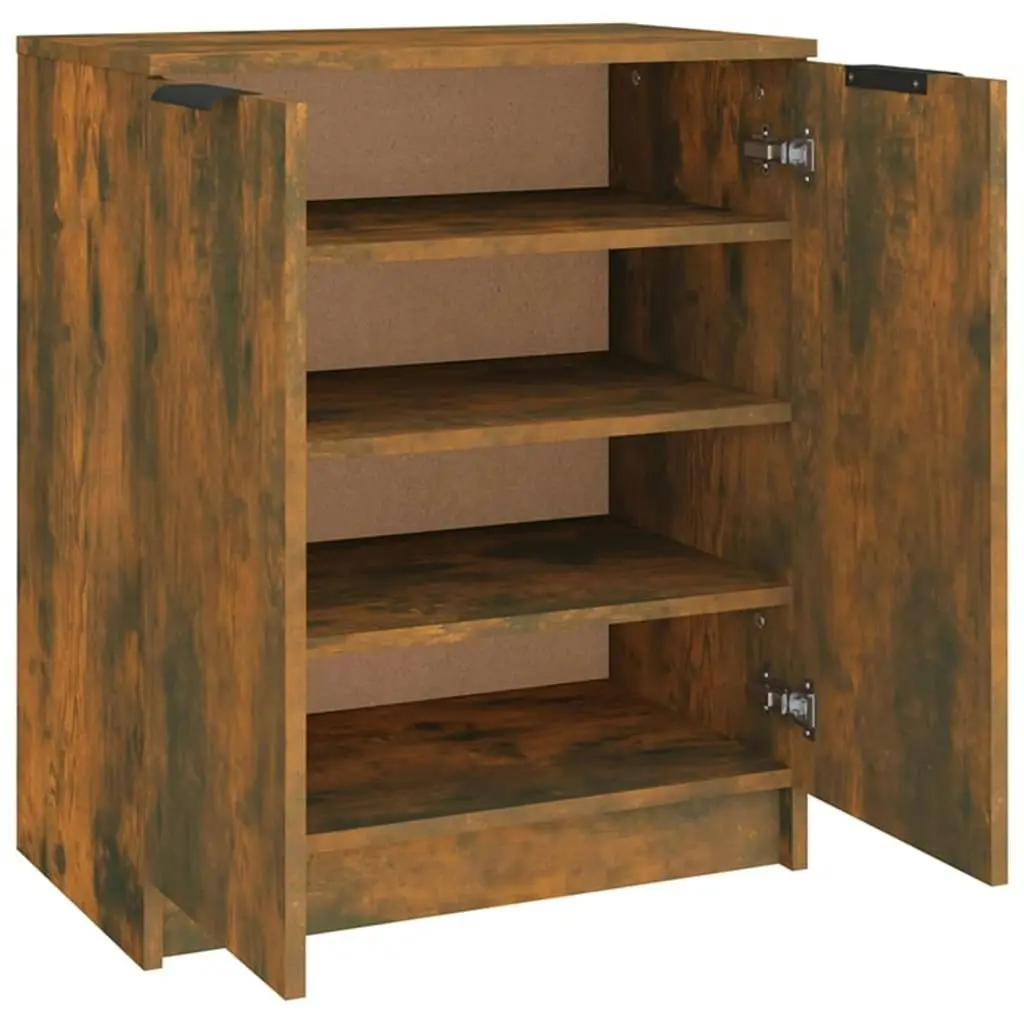 Shoe Cabinet Smoked Oak 59x35x70 cm Engineered Wood 817102