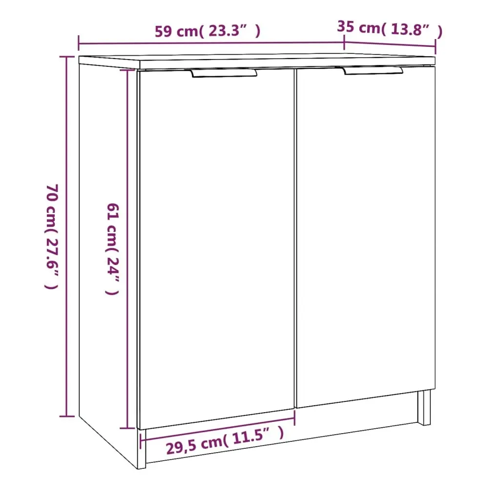 Shoe Cabinet Smoked Oak 59x35x70 cm Engineered Wood 817102