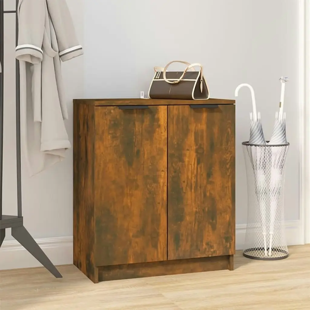 Shoe Cabinet Smoked Oak 59x35x70 cm Engineered Wood 817102