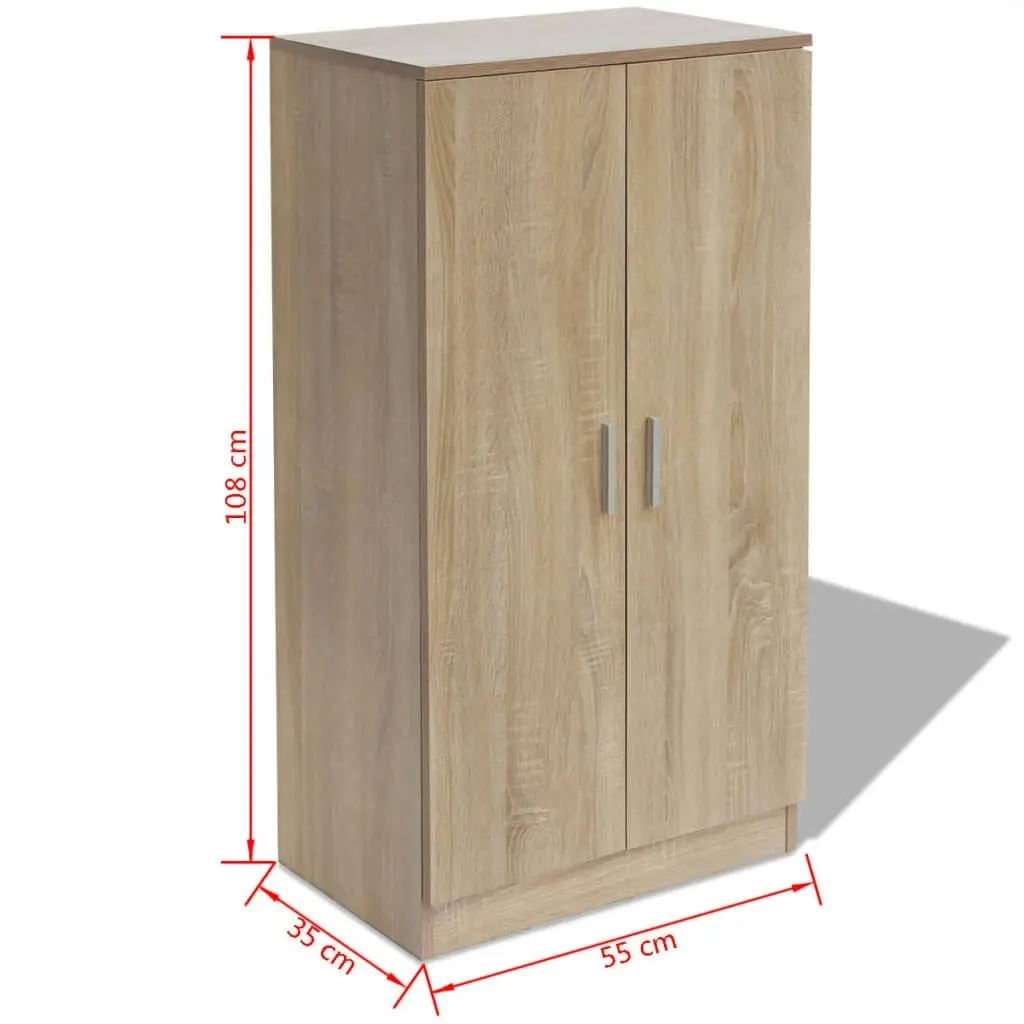 Shoe Cabinet 7 Shelves Oak 243061