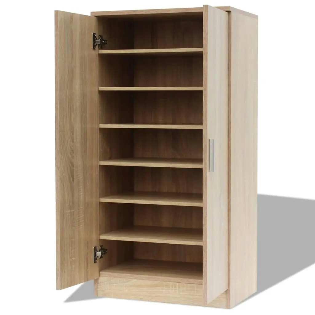 Shoe Cabinet 7 Shelves Oak 243061