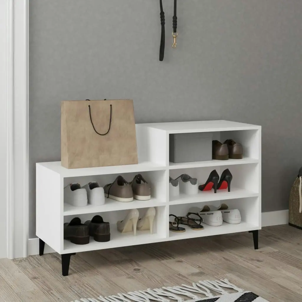 Shoe Cabinet White 102x36x60 cm Engineered Wood 819732