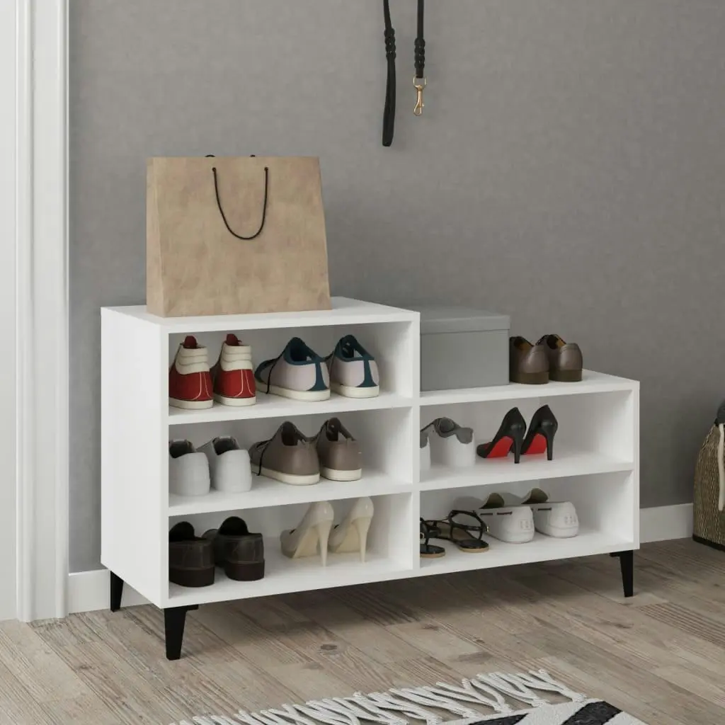 Shoe Cabinet White 102x36x60 cm Engineered Wood 819732