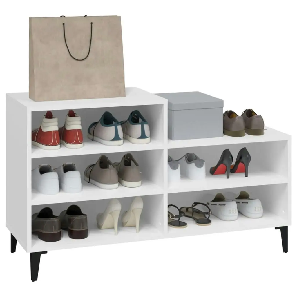 Shoe Cabinet White 102x36x60 cm Engineered Wood 819732