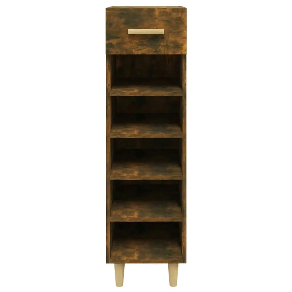 Shoe Cabinet Smoked Oak 30x35x105 cm Engineered Wood 817561