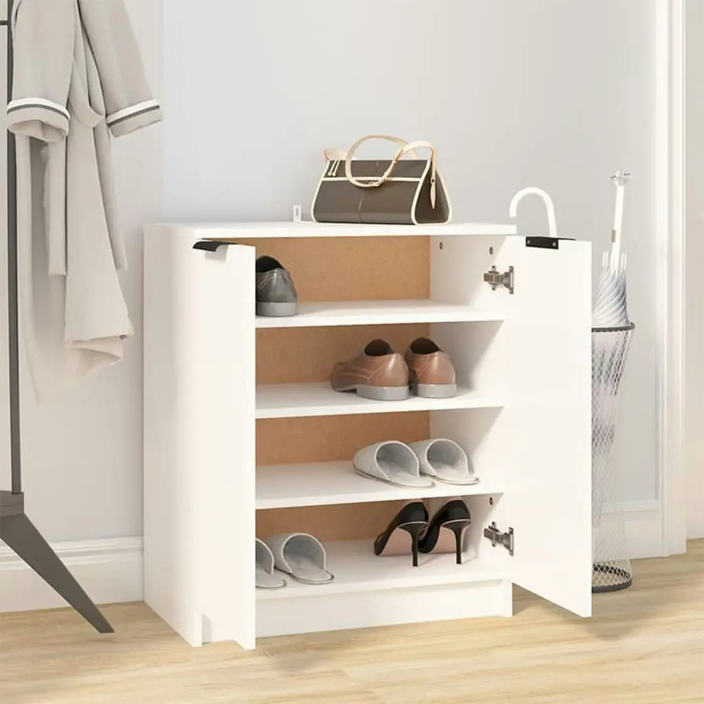 Shoe Cabinet White 59x35x70 cm Engineered Wood 811421