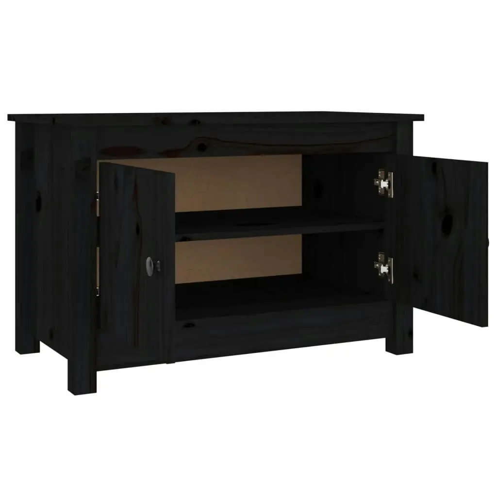 Shoe Cabinet Black 70x38x45.5 cm Solid Wood Pine 813783