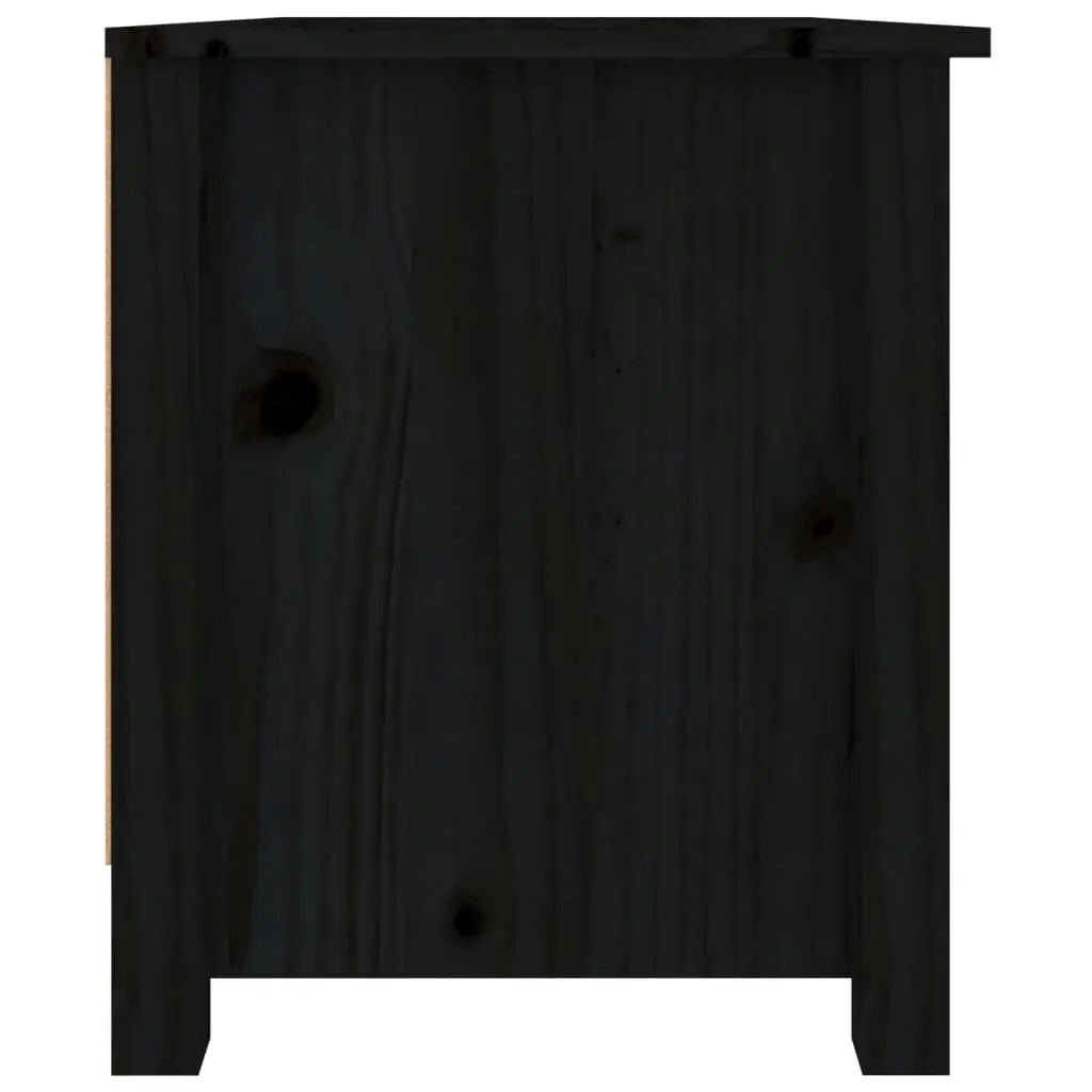 Shoe Cabinet Black 70x38x45.5 cm Solid Wood Pine 813783