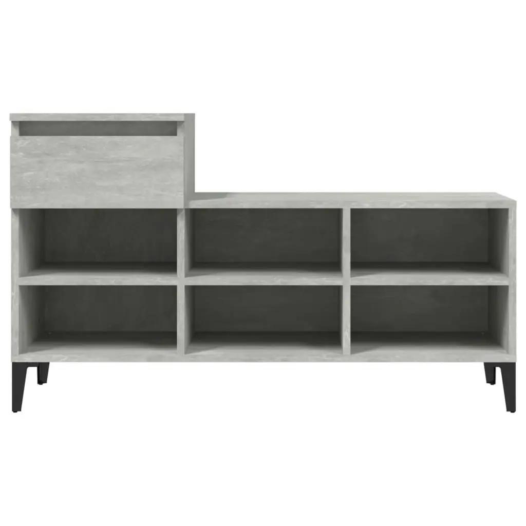 Shoe Cabinet Concrete Grey 102x36x60 cm Engineered Wood 821216