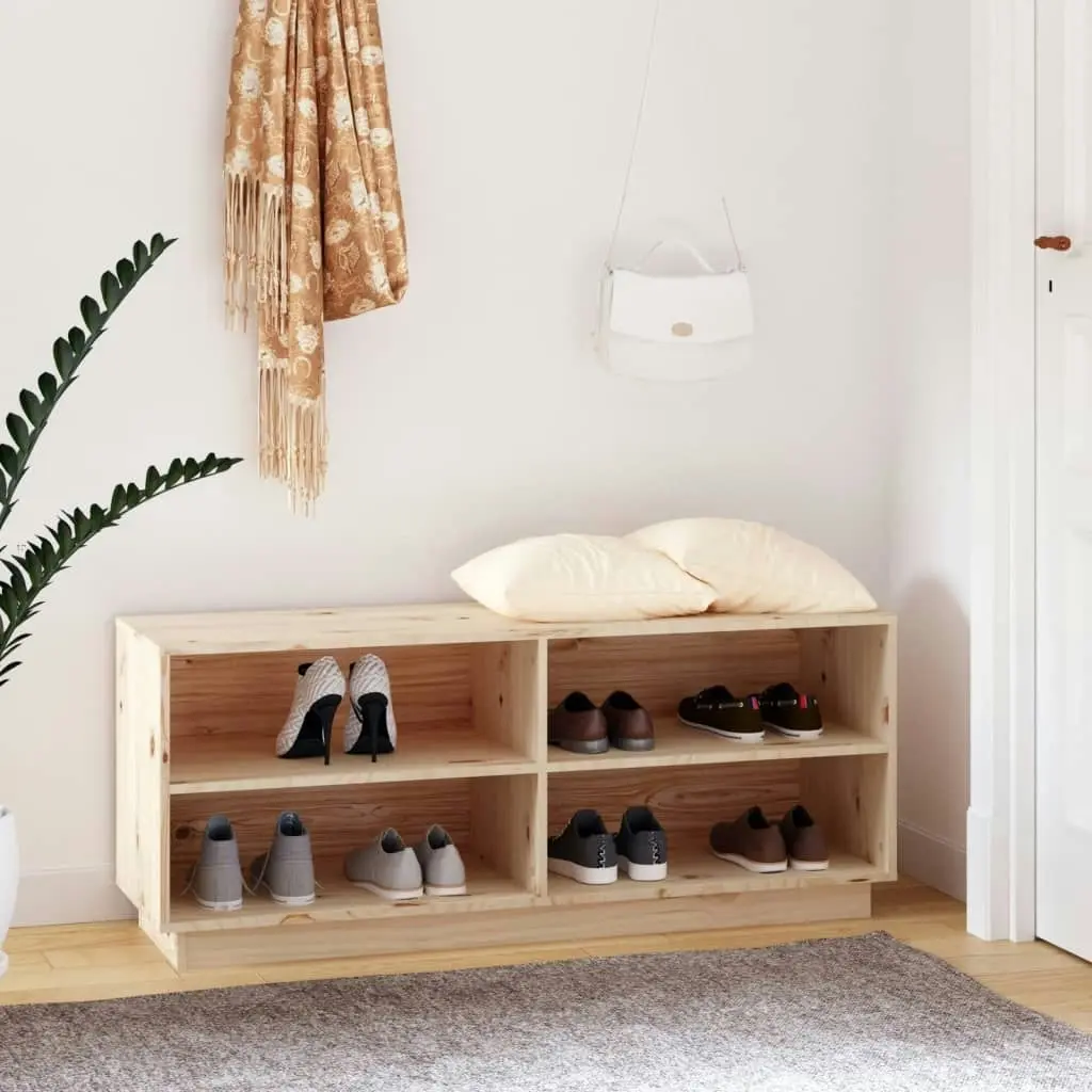 Shoe Cabinet 110x34x45 cm Solid Wood Pine 813540