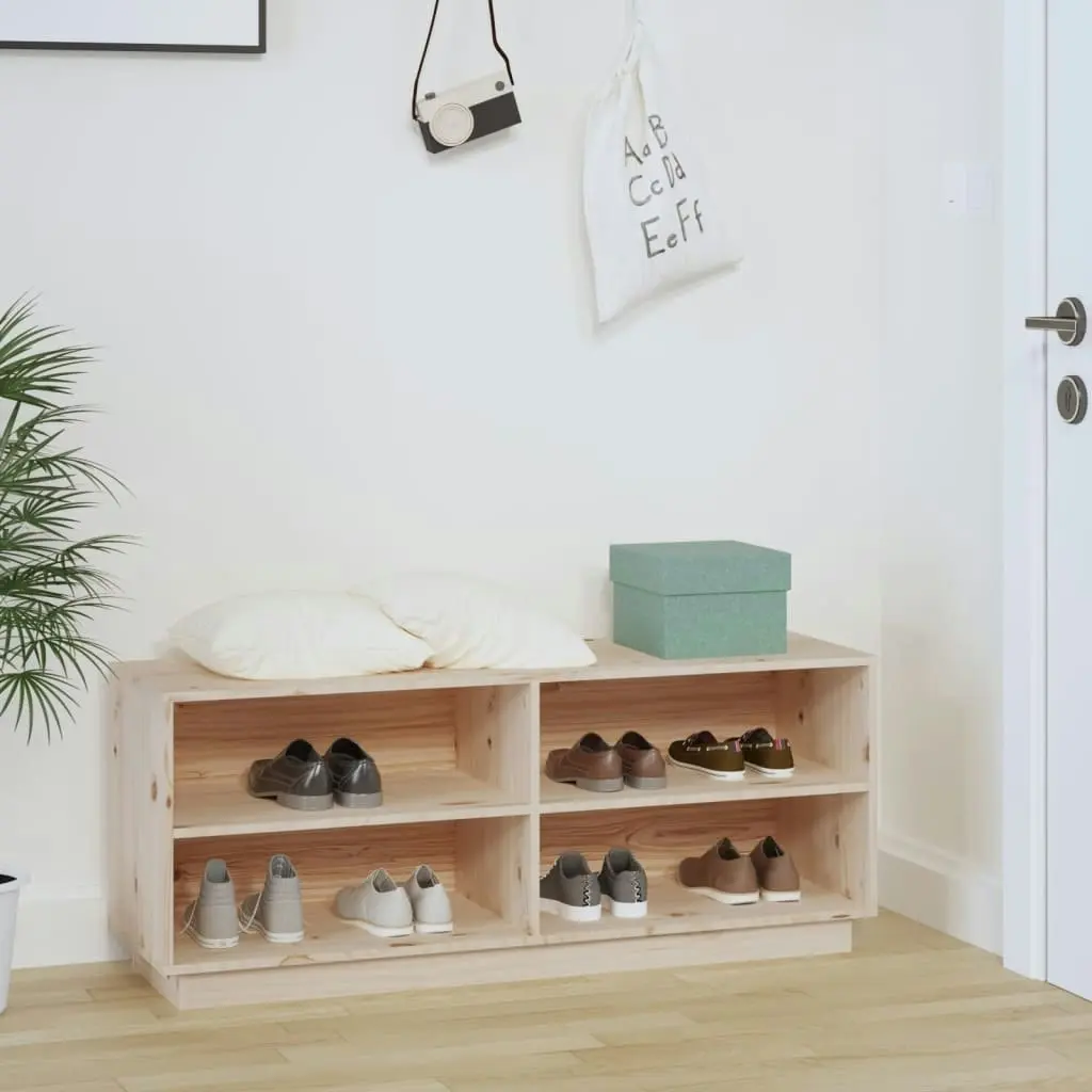 Shoe Cabinet 110x34x45 cm Solid Wood Pine 813540