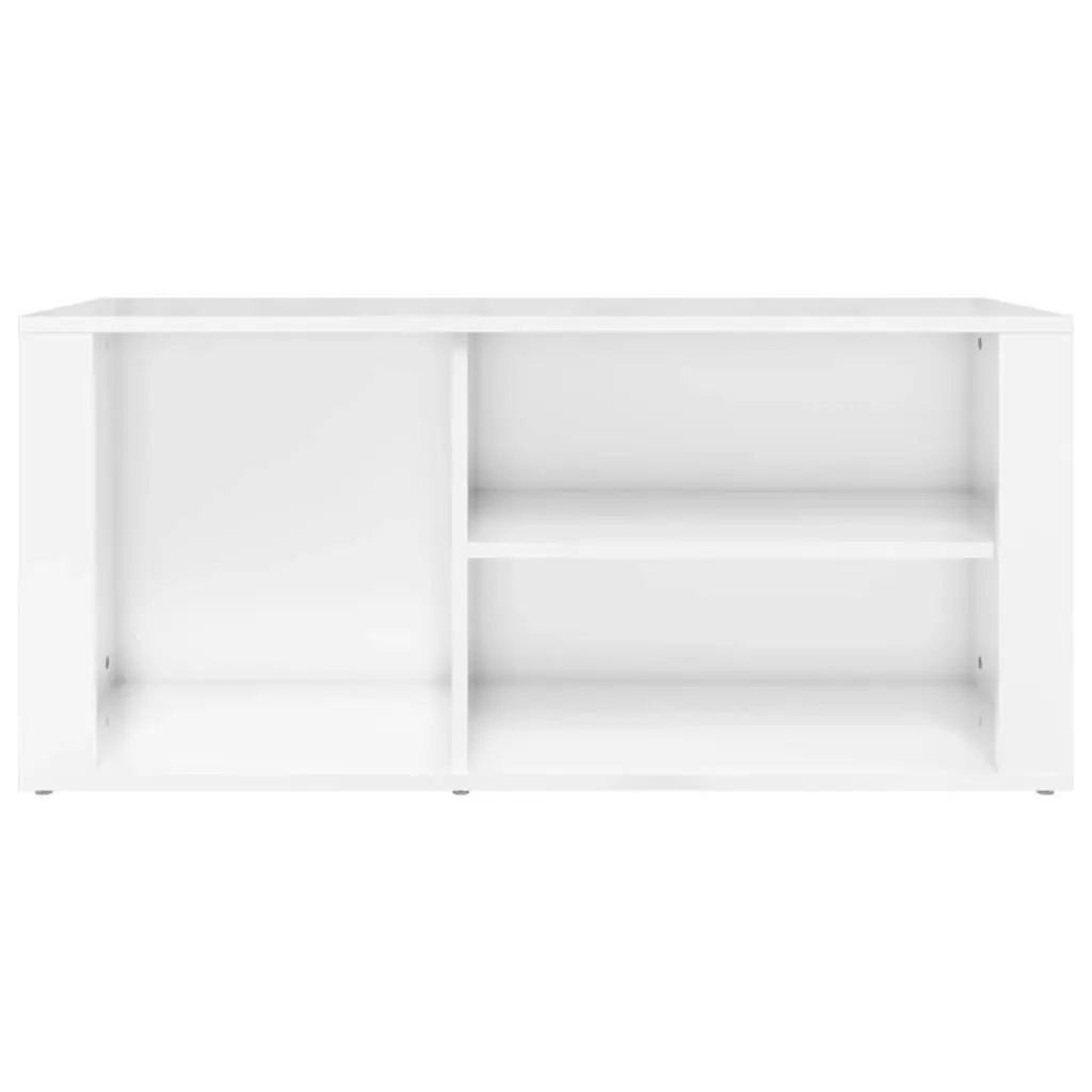 Shoe Cabinet High Gloss White 100x35x45 cm Engineered Wood 816922