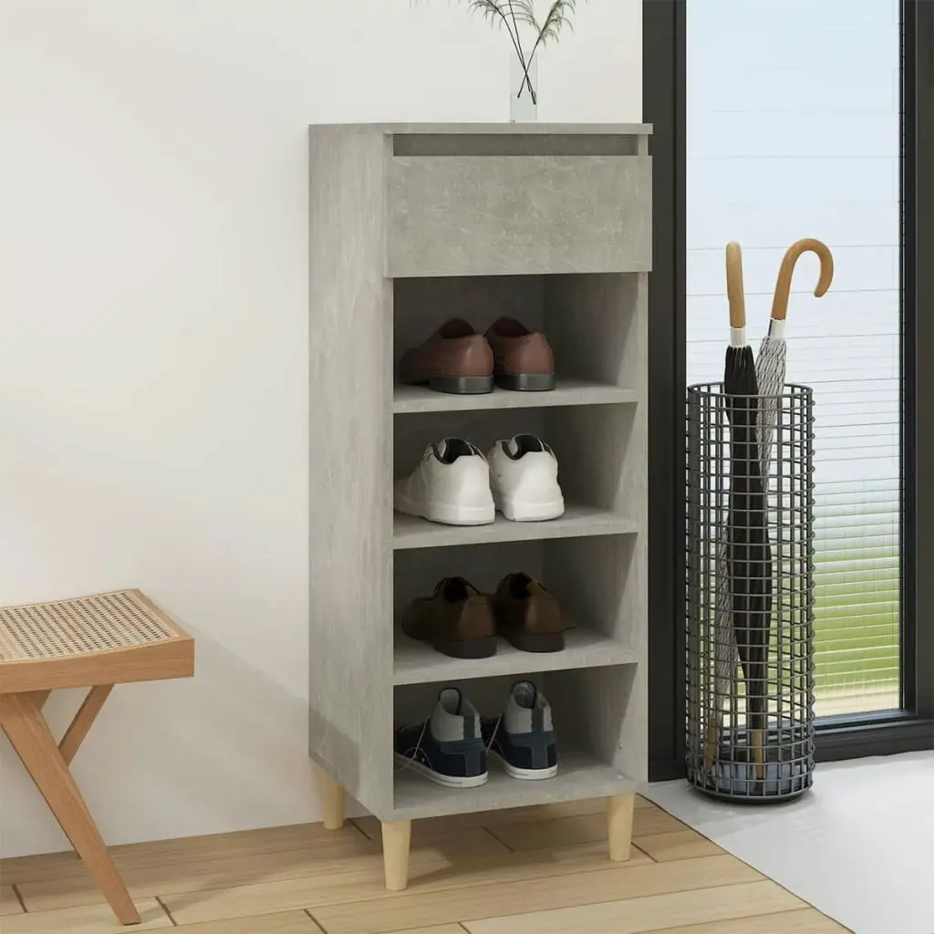 Shoe Cabinet Concrete Grey 40x36x105 cm Engineered Wood 819776