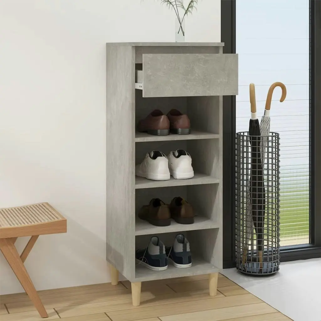 Shoe Cabinet Concrete Grey 40x36x105 cm Engineered Wood 819776