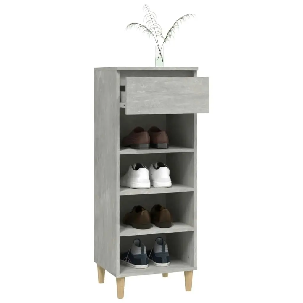 Shoe Cabinet Concrete Grey 40x36x105 cm Engineered Wood 819776