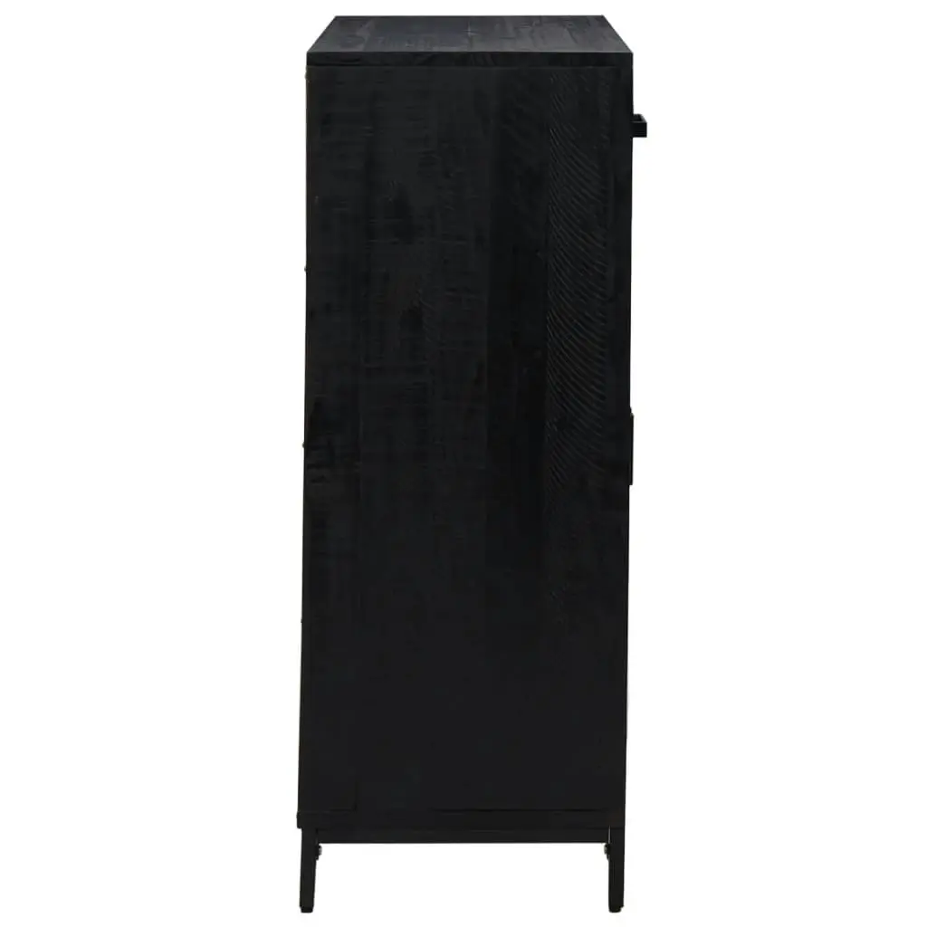 Shoe Rack Black 75x40x110 cm Solid Pinewood 349934