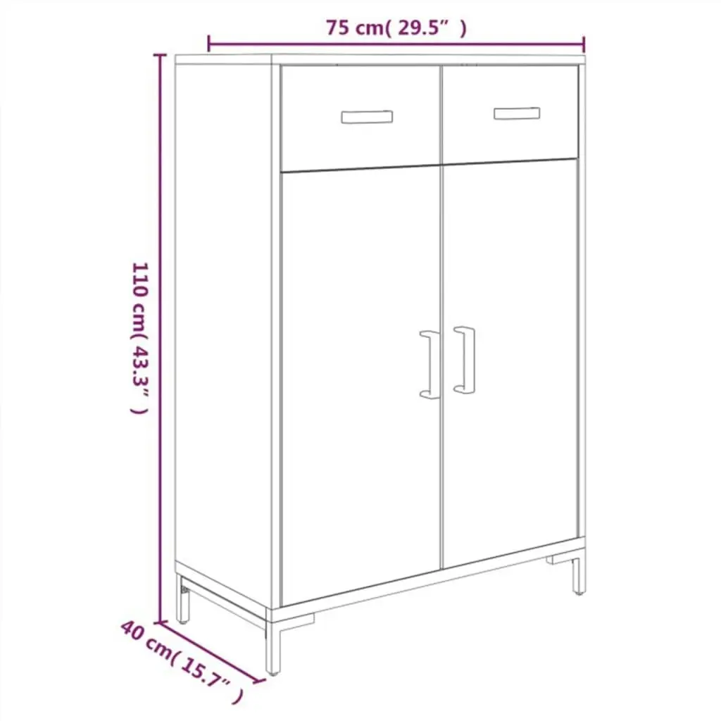 Shoe Rack Black 75x40x110 cm Solid Pinewood 349934